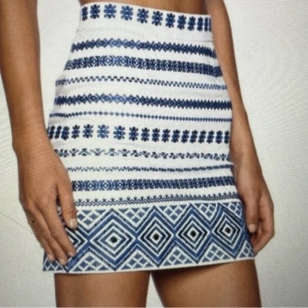 Sam Edelman White and Blue Skirt